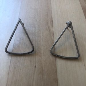 Sterling silver triangle drop earrings